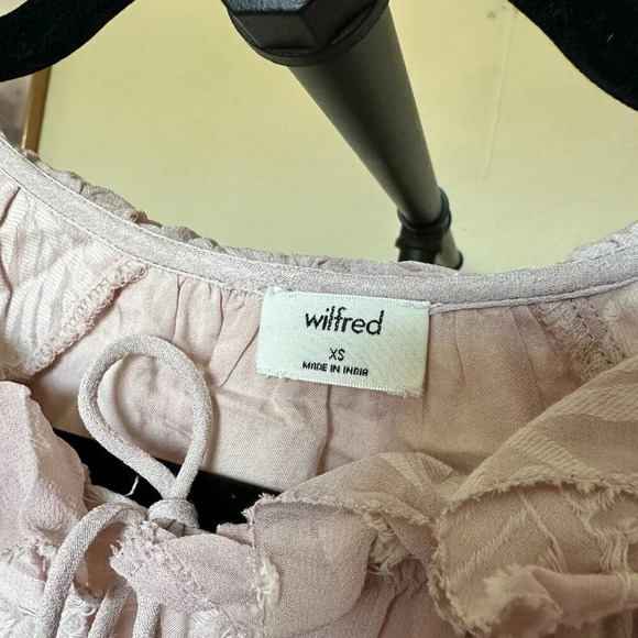 Aritzia Wilfred‎ Pink Floral Overlay Leaves Sheer Maxi Cotton oversized Dress XS - Picture 4 of 10